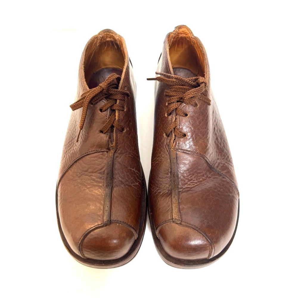 CYDWOQ Curve Cognac Brown Leather Lace-up Shoes Sz 7.5 (41) - Picture 3 of 12